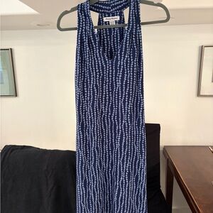 Tommy Bahama Dark Blue and White Halter Dress